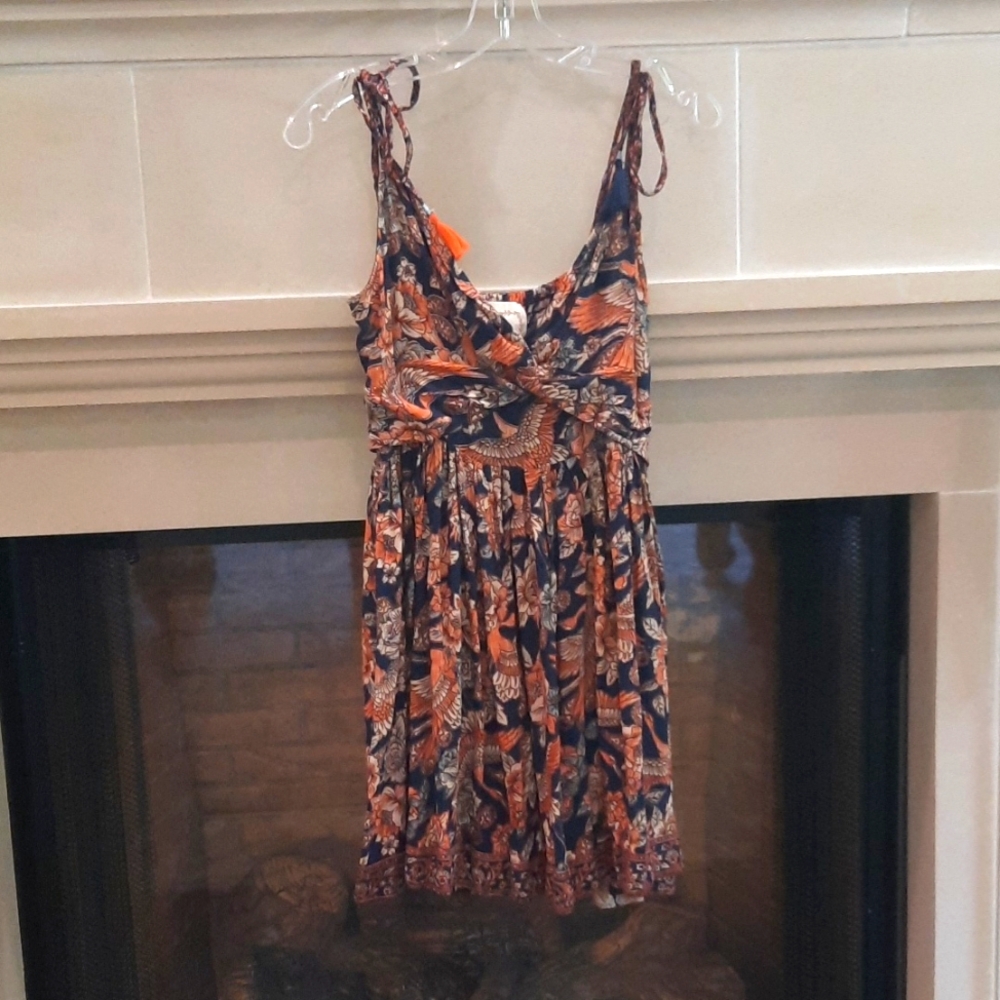 Z&L mini dress. Batik Cotton with adjustable tie straps